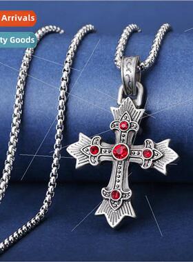 Europe hip-hop new cross pendant men tanium steel necklace r