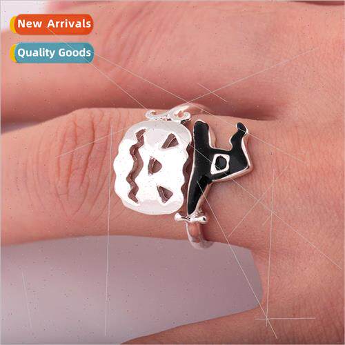 Halloween Jewelry Spooky Pumpkin Wch Hat Open End Ring Oil D