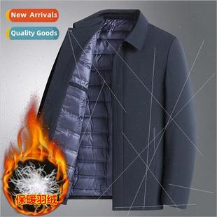 elderly down dad middle thicken winter aged men Lapel jacket