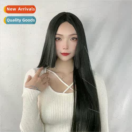 Europe wig women hair center parted waist length hair fluffy