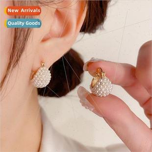 simple small pearl Winter basket fashion flower earrings new