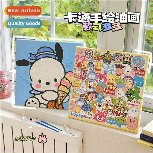 Cartoon diy digal oil painting children coloring painting de