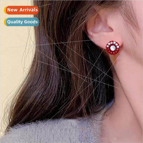 Autumn winter flocked flowers wh a hundred cat eye stone ear