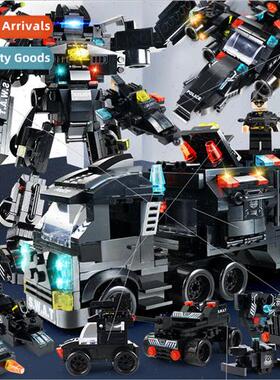 Compatible LEGO building blocks cy police puzzle puzzle chil