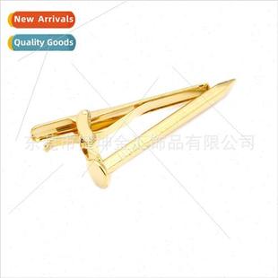 Tie Spike Clip Metal Personalized Men Gold