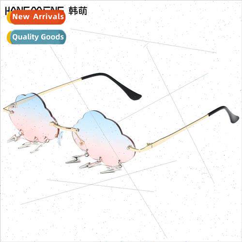 Europe fashion cloud lightning irregular sunglasses personal