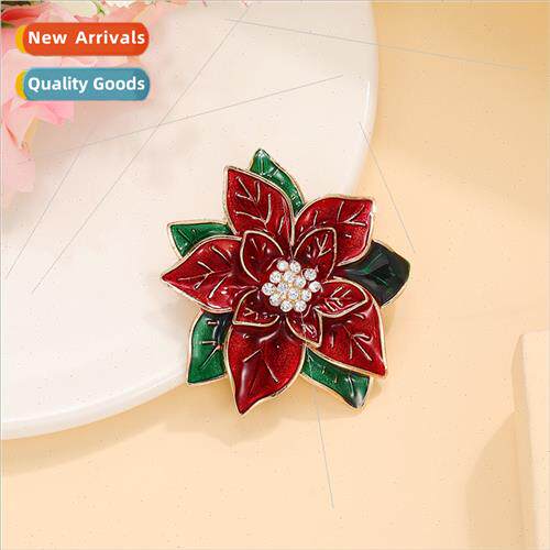 Women brooches painted rose red flowers to send a lover birt
