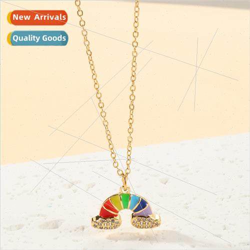 Europe ins copper plated real gold micro-set zirconia rainbo