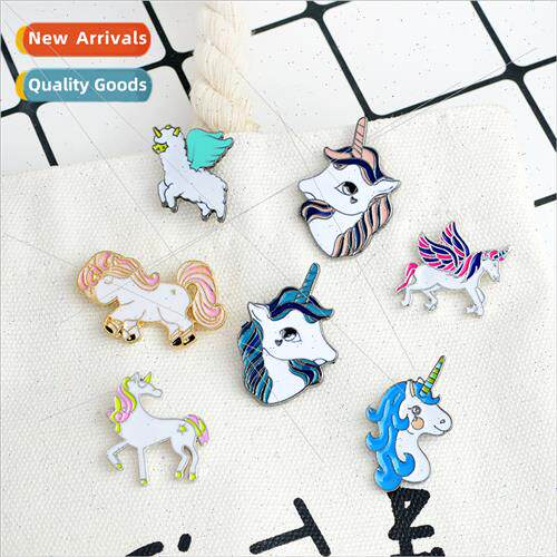 Creative cartoon animal jewelry brooch cute unicorn sheep po