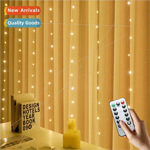 New 3*3 meters LED copper wire curtain lights Christmas holi