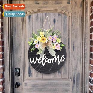 Log Home Door Crafts Flower Faux Decor Scandinavian ins