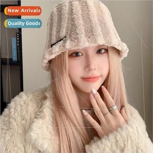 cap female new Autumn versatile fisherman knted strip winter