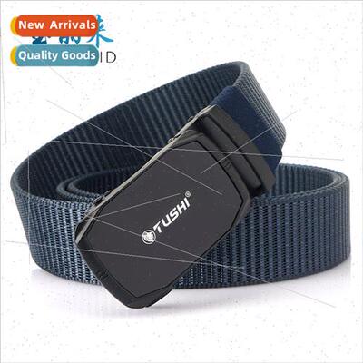 new Men Nylon Canvas Belt Inner Belt Toothless Convenient Au