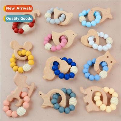 Baby Teether Bracelet Beechwood Animal Teething Toys Baby  S