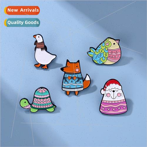 cartoon wearing a scarf turtle fox goose modelling cute cute