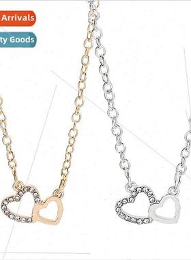 Heart to Heart Pendant Couple Love Heart Double Ring Diamond