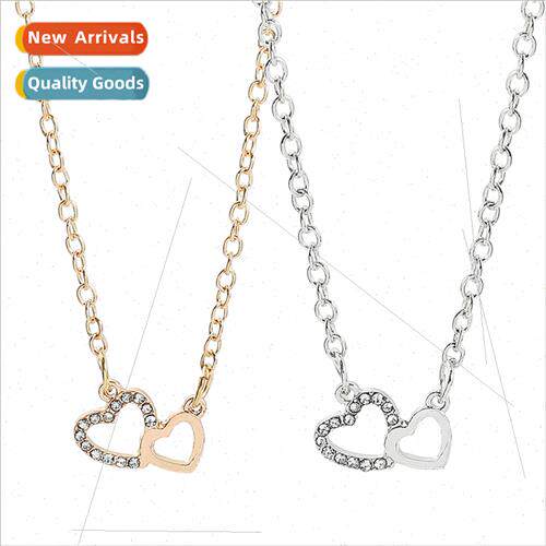 Heart to Heart Pendant Couple Love Heart Double Ring Diamond