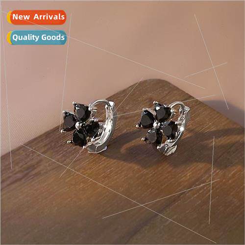 Koreafour-leaf clover Mori earrings ear buckle long small ea