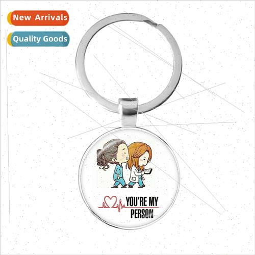 New cute cartoon doctor nurse character keychain alloy keych