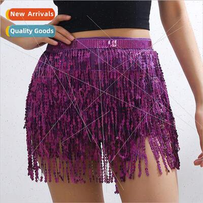 Belly Dance Permance Costume Sequin Tassel Hip Towel Beaded