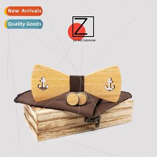 Wedding Captain Bow Tie Necktie new Wooden Engraving