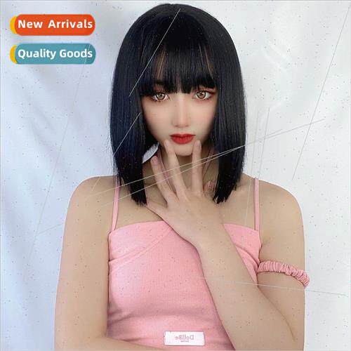 wig female short hair o head air bangs shoulder length hair
