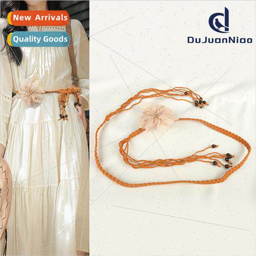 Women Wax Rope Flower Knting Belt Skirt Dress Decoration Eth