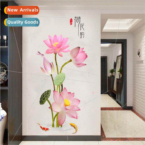 GS9568 lotus wall stickers wall wall creative warm small fre