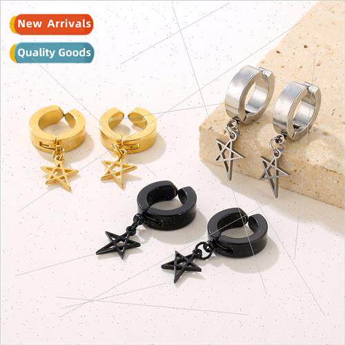 Europe nd men women pentagram spring earrings French simple