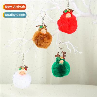 Christmas decorations Christmas fur ball keychain plush doll