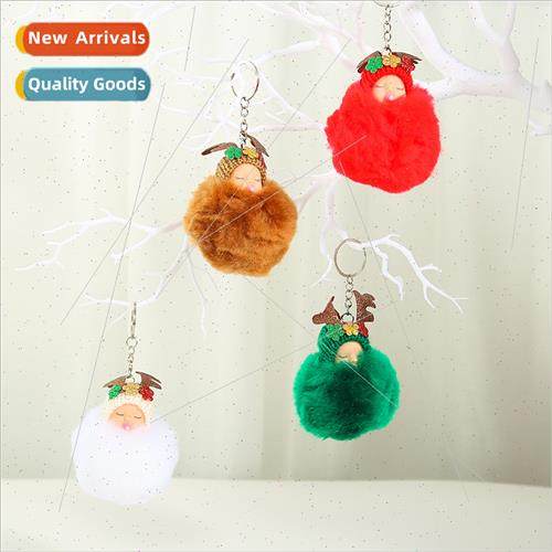 Christmas decorations Christmas fur ball keychain plush doll