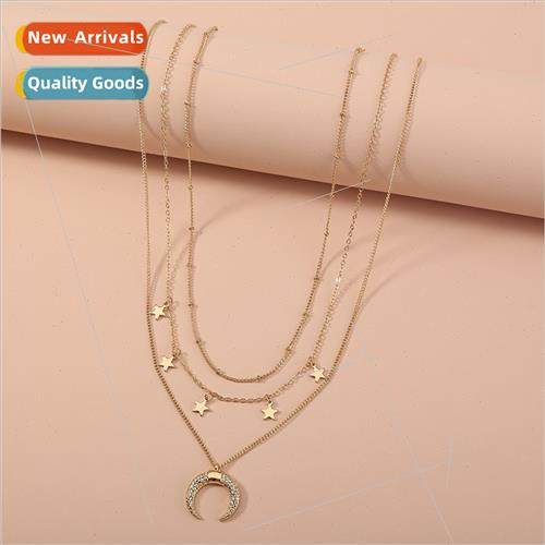 Europe classic star moon tassel necklace female fashion nd m