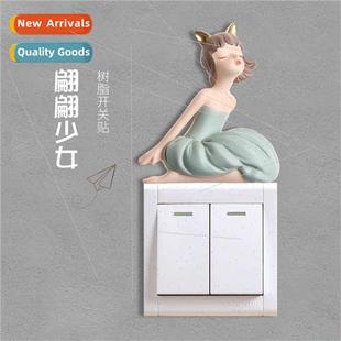 stickers ornaments fluttering Resin swch girl stereo home