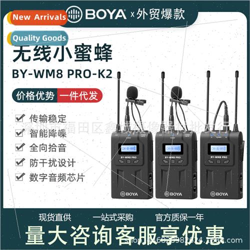BY-WM8PRO-K2 one tow two wireless lavalier microphone camera