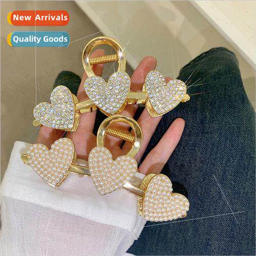 Exquise full diamonds love pearl hair clips female back head