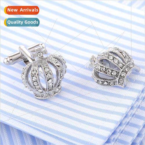 Crown Cufflinks Crystal Dress Cufflinks Men Jewelry French S