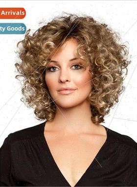 Wigs Europe Small curly wig fashion star  ladies short curly