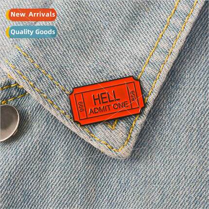 Jewellery Drip Oil Brooch Creative Film Ticket hell Badge Bu