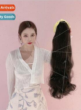 Wig female lazy hair band half head set long curly hair wavy