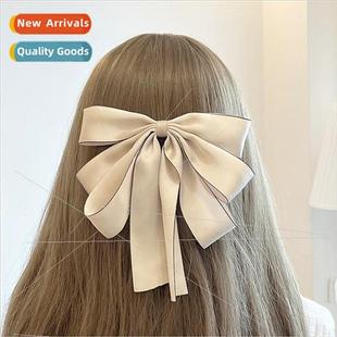 hair new senior versatile clips bow satin beige 2023 Korea