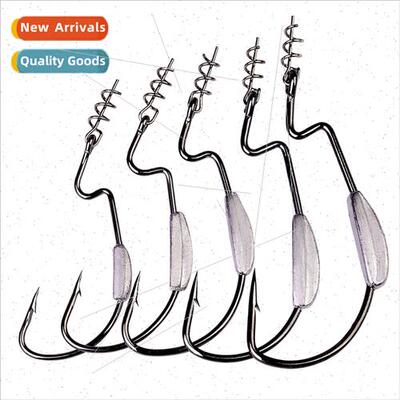 Soft worm hooks wh barbed hooks plus lead 5pcs/pack wide bel