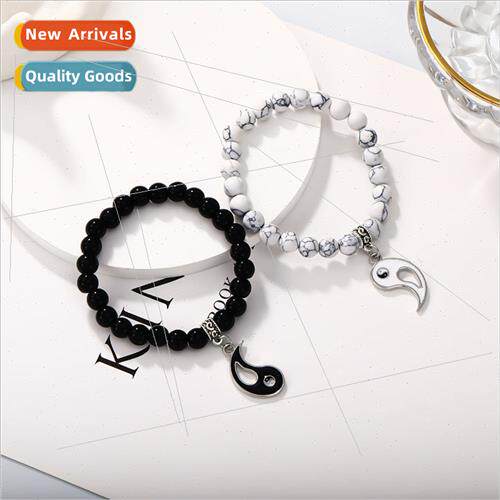 Popular jewelry yin yang gossip taiji couple bracelet simple
