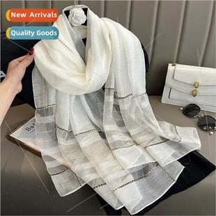silk spring plaid female autu scarf