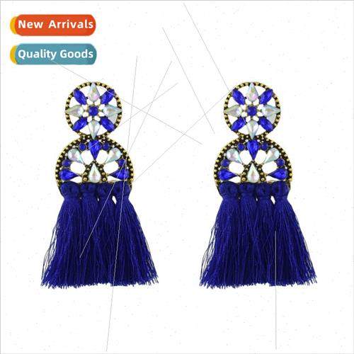 Korea long bohemian tassel earrings fashion retro ethnic