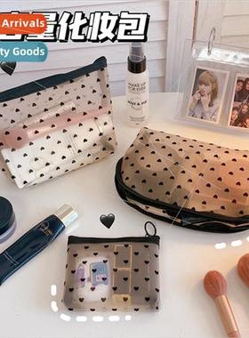 ins mesh makeup bag love organizer bag simple large capacy w