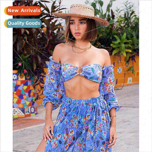 2023 Swimsu three-piece set women chiffon gauze skirt separa
