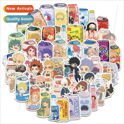 50 ins drink anime series bubble water graffi stickers perso