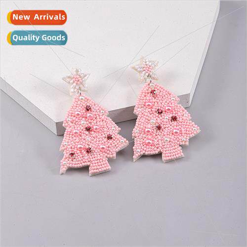Europe Christmas Earrings Fashion mple Pentagram Pink Christ