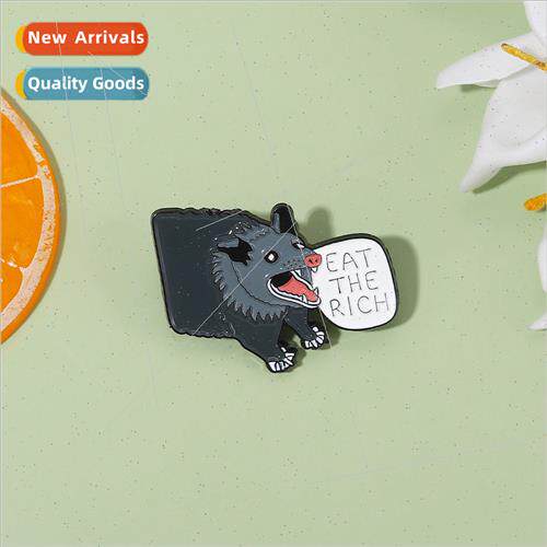 New cartoon black boar EAT RICH personalised English letters