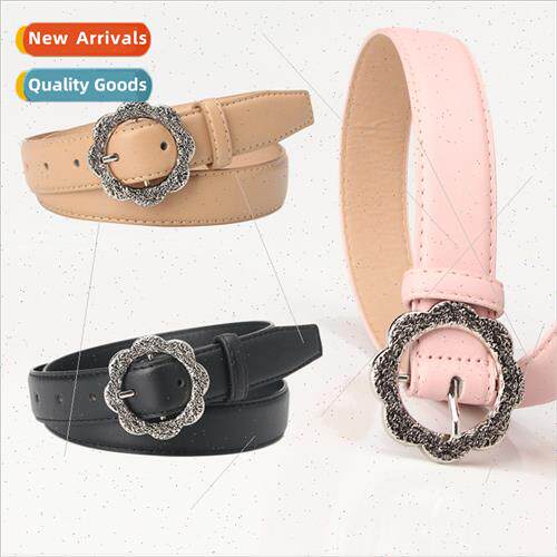 New high-class sense flowers women belt retro versatile deco
